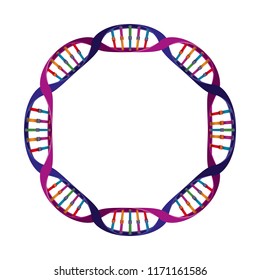 circular dna chain science colorful icon