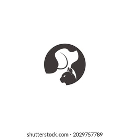 circular dog logo design vector