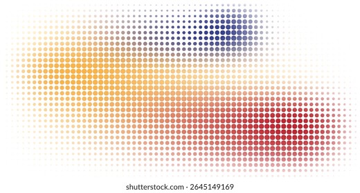 Circular dot pattern transitioning between vibrant warm and cool tones creating an abstract gradient effect.