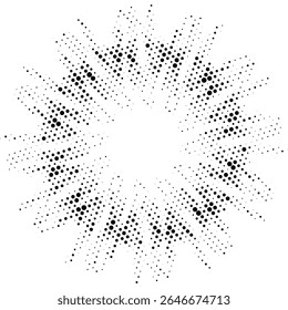 circular dots halftone vector logo illustration against white background 