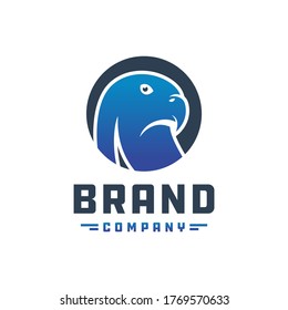 circular eagle head logo design