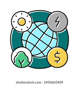 circular economy color icon vector. circular economy sign. isolated symbol illustration