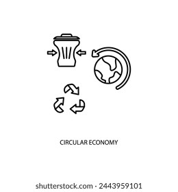 circular economy concept line icon. Simple element illustration. circular economy concept outline symbol design.