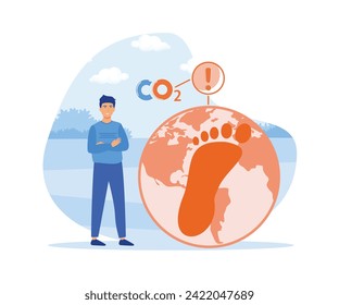  Circular economy. green energy and reduce co2 emission and climate impact. flat vector modern illustration 