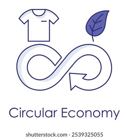 Circular Economy Icon – Arrow Circle Showing Resource Regeneration.