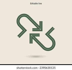 circular economy icon circular arrow process symbol endless loop logo concept of environmentally responsible green corporate industrial business, recycling. vector graphic illustration	