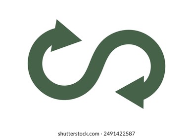 circular economy icon circular arrow process symbol endless loop logo concept of environmentally responsible green corporate industrial business, recycling. vector graphic illustration