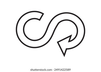 circular economy icon circular arrow process symbol endless loop logo concept of environmentally responsible green corporate industrial business, recycling. vector graphic illustration