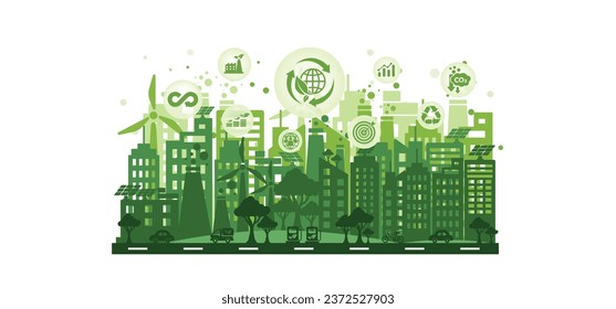 circular economy icon. The concept of eternity, endless and unlimited, circular economy for future growth of business and environment sustainable with flat design, vector illustrator.