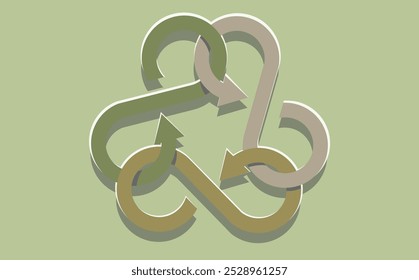 Circular economy icon. The concept of eternity, endless and unlimited, circular economy for future growth of business and environment sustainable on nature background.Vector 