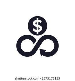 circular economy icon with dollar