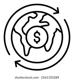Circular Economy Icon Element For Design