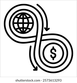 Circular Economy Icon Element For Design