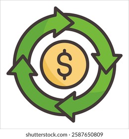 Circular Economy Icon Element For Design