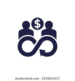 circular economy icon with people