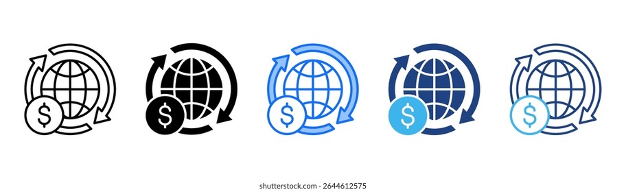 Circular Economy icon set multiple style collection