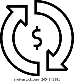 circular economy icon. Thin linear style design isolated on white background