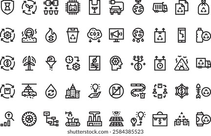 Circular economy icons High-Quality Vector Icons Collection with Editable Stroke. Ideal for Professional and Creative Projects.