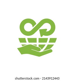 circular economy icons on white background