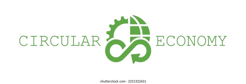 circular economy icons on white background