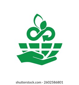 circular economy icons on white background