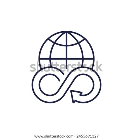 circular economy line icon, vector