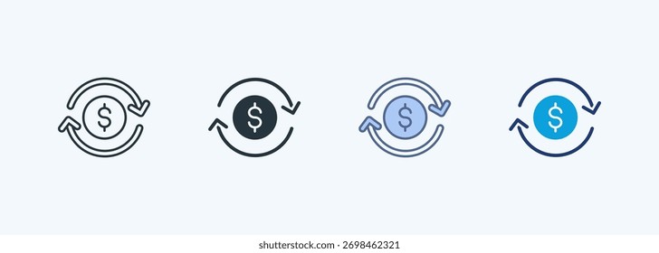 Coleção de Ícones de Vários Estilos da Economia Circular