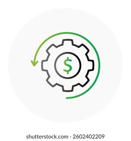 Circular Economy Optimization Icon. Infinite Loop Symbol. Illustration for Sustainable Business Concept.
