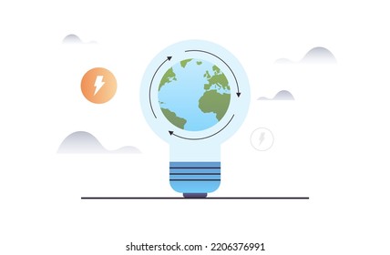 Circular Economy And Sustainable Economic Growth Strategy, Resources Reuse, Esg Green Energy Industry Concept Flat Vector Illustration.