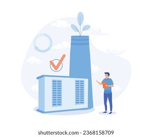 Circular economy,  Sustainable economic growth with renewable energy and natural resources. flat vector modern illustration