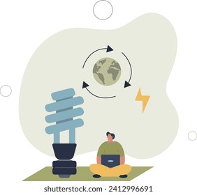 Circular economy .Sustainable economic growth strategy,ESG, green energy and industry concept.
