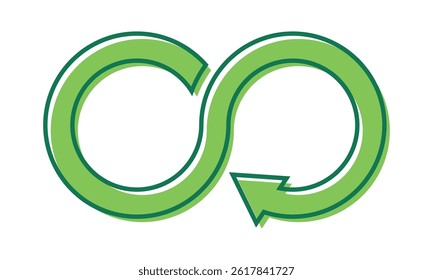 Circular economy symbol design. Eco-friendly concept. Sustainable development of strategy approach to zero waste, responsible consumption and pollution. Reuse and renewable material resources. ESG.