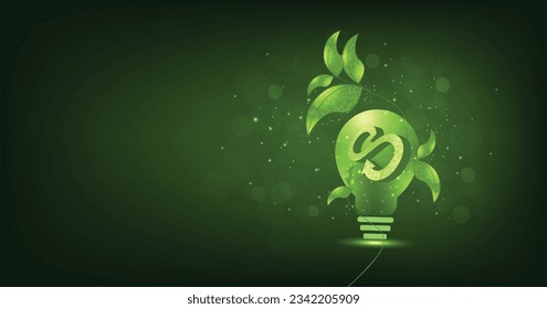 Circular economy symbol. sustainable energy with a light bulb and strategy to eliminate waste and pollution environment. Renewable material resources ideas for future growth of the business.