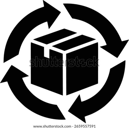 Circular Economy Vector Icon. Minimalist symbol for sustainable packaging, recycling, and eco-friendly business practices. Reduce, reuse, recycle logo concept.