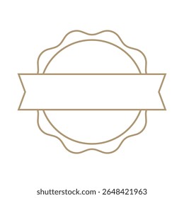 Banner em branco circular com borda recortada e faixa horizontal, perfeito para posicionamento de texto e design gráfico personalizado