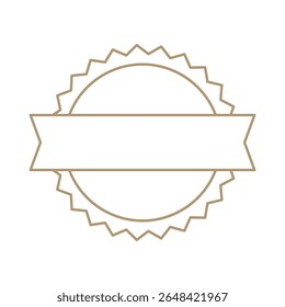 Banner em branco circular com borda recortada e faixa horizontal, perfeito para posicionamento de texto e design gráfico personalizado