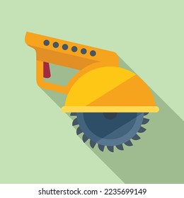 Circular electric saw icon flat vector. Power chain. Chainsaw tool