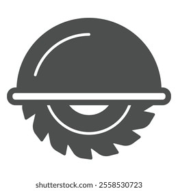 Circular electric saw tool solid icon, work and labor concept. Vector graphics. Hard work profession sign on white background, glyph style icon for mobile or web design