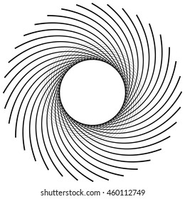 Circular element made of radial lines. abstract geometric shape