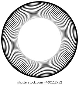 Circular element made of radial lines. abstract geometric shape