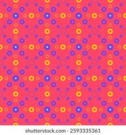 Circular element pattern, diamond shape from circle, arrange circle seamless pattern, circle on the red background