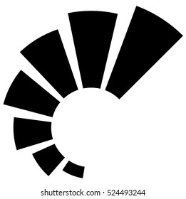 Circular element with radiating lines. Radial circle shape