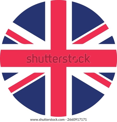 A circular emblem featuring the iconic Union Jack flag of the United Kingdom, symbolizing British identity and heritage.