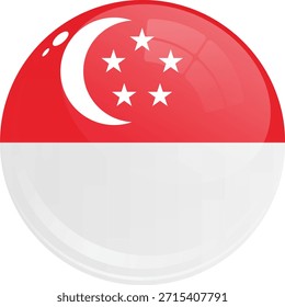 Circular emblem featuring the national flag of Singapore.