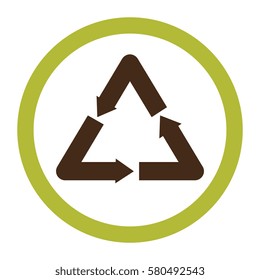circular emblem with recycle symbol
