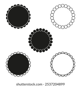 Circular emblem set. Decorative round frames. Simple circle designs. Vector badge collection.