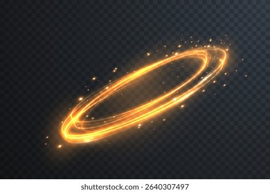 Circular energy ring emits inner glow. Light beam curves into radiant loop. Eclipse shines in sapphire electric mist. Neon sparkle surrounds cosmic signature. 