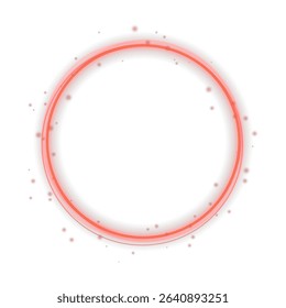 Circular energy ring emits inner glow. Light beam curves into radiant loop. Eclipse shines in sapphire electric mist. Neon sparkle surrounds cosmic signature. 