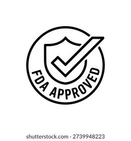Circular fda approved stamp, quality control, guarantee
