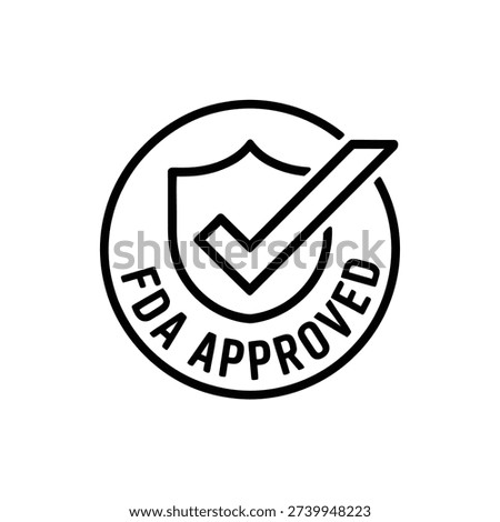 Circular fda approved stamp, quality control, guarantee